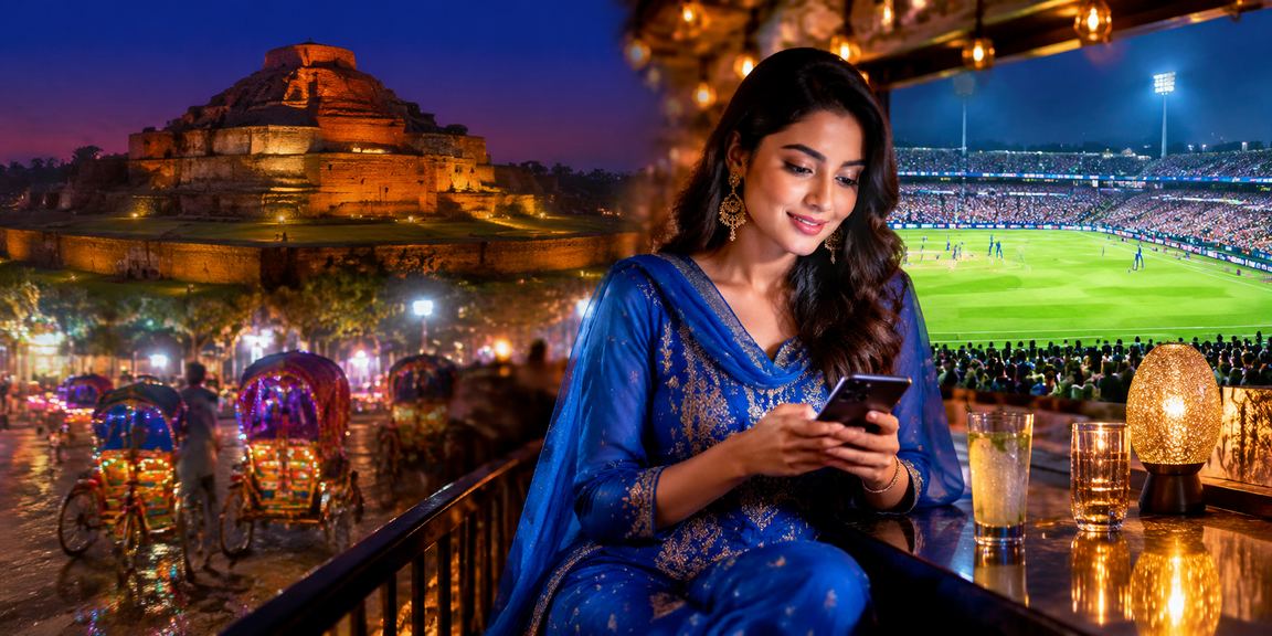 ঢাকায় সালোয়ার কামিজ পরিহিতার ক্রিকেট বেটিং অভিজ্ঞতার দৃশ্য